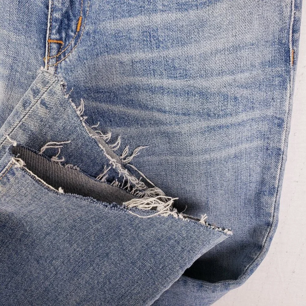 SLVRLAKE Scarlett Jeans Kick Flare Mid-Rise Raw Hem Size 25
